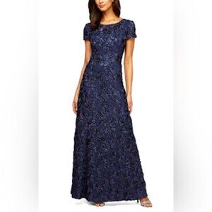 NWOT Alex Evenings Rosette A-Line Gown | Size: 12
